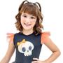 Imagem de Fantasia Vestido Infantil Halloween Caveirinha Festa Cosplay