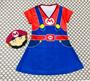 Imagem de Fantasia Vestido Infantil Super Mario Menina com máscara