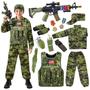 Imagem de Fantasias Militares Metemot Kids Army para Meninos (3 a 12 anos) - Com Brinquedos