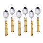 Imagem de Faqueiro De Aço Inox 24 Pcs Com Cabo De Plastico Bamboo
