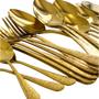 Imagem de Faqueiro de inox de Luxo Talheres dourado cabo egipcio 24pc