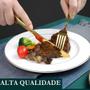 Imagem de Faqueiro Dourado Luxo 24 Pçs Aço Inox Jogo de Talher Para Mesa Posta Eventos Lvável em Lavadora Super Resistente