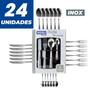 Imagem de Faqueiro Inox 24 Peças Garfo Faca Colheres Jogo de Talher Classico Cor Prata Para Mesa
