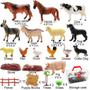 Imagem de Farm Animals Figurines Toys, 53PCS Realistic Plastic Farm Playset with Fences Soil Puzzle Blocks, Farm Figures Learning Educational Toys for Boys Girls, Toddlers Cupcake Topper Birthday Set