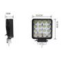 Imagem de Farol Auxiliar de Led Quadrado 12v/24v 6000k 48W 16 Leds
