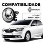 Imagem de Farol Auxiliar Milha Lente Vidro Aro Prata Logan 2007 a 2024