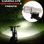 Imagem de Farol Bike Bicicleta Led Buzina Recarregável Pilha +Lanterna Kit Prateado