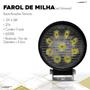 Imagem de Farol de Milha Led Universal Redondo 9 Leds Branco Frio 12v