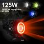 Imagem de Farol de Motocicleta LED 125W 1200LM - Universal com Angel Eyes