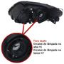 Imagem de Farol Dianteiro Gol G5 2008 2009 2010 2011 2012 2013 Máscara Cromada Lente Lisa Acrílico Foco Duplo Carcaça Preta