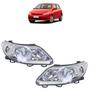 Imagem de Farol Dianteiro Gol G5 2008 2009 2010 2011 2012 2013 Máscara Cromada Lente Lisa Acrílico Foco Duplo Carcaça Preta