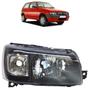 Imagem de Farol Dianteiro Uno Fiorino 2005 2006 2007 2008 2009 2010 2011 2012 2013 Liso Acrílico Máscara Negra