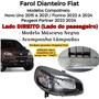 Imagem de Farol Fiat Novo Uno 2015 2016 2017 2018 2019 2020 2021 Mascara Negra Lado Direito Original