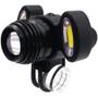 Imagem de Farol Lanterna Recarregável USB 2cob Led Capacete Bike