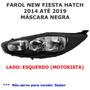 Imagem de Farol new fiesta hatch 2014 2015 16 17 18 2019 mascara negra