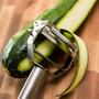 Imagem de Fatiador Descascador Cortador Ralador 17,5 cm Frutas Verduras Legumes Salada Cenoura Pepino Vegetais Inox Descascar