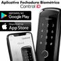 Imagem de fechadura digital com biometria eletronica porta madeira portão interna externa sobrepor control id