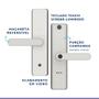 Imagem de Fechadura digital sax de embutir elsys com camera wi-fi e abertura biometrica prata