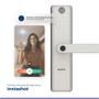 Imagem de Fechadura digital sax de embutir elsys com camera wi-fi e abertura biometrica prata