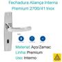 Imagem de Fechadura Para Porta De Madeira Aliança Interna Inox Premium Sala Trinco 2700/41 Maçaneta e Chave