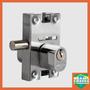 Imagem de Fechadura para Porta de Vidro Blindex de Bater PV 02 Cromada Cilindro Oval PADO