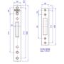 Imagem de Fechadura Trava Tetra Auxiliar 142 R68 Roseta Redonda 4 voltas Cromada 40mm Blister Papaiz