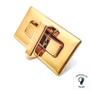 Imagem de Fecho Retangular e Oval Duplo  Para Bolsa Dourado 01 unidade