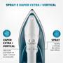 Imagem de Ferro de Passar a Vapor 127V BRANCO/AZUL com Base Antiaderente