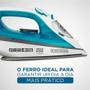 Imagem de Ferro de Passar Roupa Black Decker a Vapor FX3060 Base antiaderente COM ANTI GOTEJAMENTO Branco e Azul