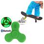Imagem de Fidget Spinner Musical Led Bluetooth Usb e Mini Skate De Dedo Brincando Com As Mãos
