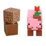 Imagem de Figura Minecraft Craft-A-Block Muddy Pig - Personagem Pixelado Autêntico - Brinquedo Colecionável para Fãs Acima de 6 Anos