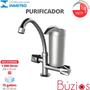 Imagem de Filtro De Água Com Mesa Cristal Com Bitola 1/2" - 3/4" Bica Alta Búzios Luxo Cromado Durín