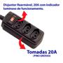 Imagem de Filtro de Linha 3 Tomadas 1,5m 20a Preto Force Line