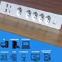 Imagem de Filtro de Linha com 5 Tomadas e 2 Portas USB + 2 Portas USB-C  10A Extensão com Botão Liga/Desliga