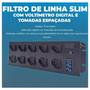 Imagem de Filtro De Linha Com Voltímetro Digital 10 Tomadas 10A Emplac