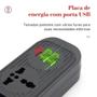 Imagem de Filtro de Linha Extensão Com 4 Tomadas de energia, 1 Tomada universal, 2 USB, 1 Tipo-C Bivolt Cabo de 2M