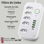 Imagem de Filtro De Linha Extensão Régua Tomada Com Usb E Tipo-c Bivolt