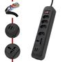 Imagem de Filtro de Linha, Extensão Tomada, Régua  4 tomadas comuns, 2 portas USB Type-C, 1 micro USB e 1 Tomada Universal