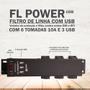 Imagem de Filtro De Linha Fl Power 06 Tomadas Com 03 Usb Ipec Cod. A2287