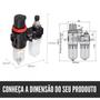 Imagem de Filtro Elimina Água Regulador Óleo Pressão 1/4 '' Compressor