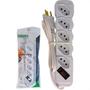 Imagem de Filtro Linha Ilumi 5 Tomadas Bivolt Com Interruptor E Cabo Pp 3X0,75Mm Branco - 34016
