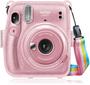 Imagem de Fintie Protective Clear Case para Fujifilm Instax Mini 11 Instant Film Camera - Crystal Hard PVC Cover with Removable Rainbow Shoulder Strap, Glittering Pink