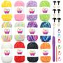 Imagem de Fio Chenille YARFOFUN Rainbow Velvet - Pacote com 12 Unidades (100g/80m)
