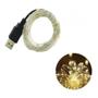 Imagem de Fio Cobre Usb Cordão Luz Fada - 10m 100 Leds Branco Quente