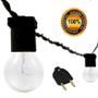 Imagem de Fio de Luz Preto 25M Com Lampadas Transparente 220v Com Plug