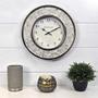 Imagem de FirsTime & Co. Arabesque Mosaic Wall Clock, 10.25", Pedra Cinza