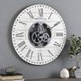 Imagem de FirsTime & Co. Shiplap Gears Wall Clock, 27", Aged White