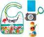 Imagem de Fisher-Price Tiny Tourist Gift Set, 4 brinquedos de bebê com tema de viagem para brincadeiras