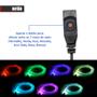 Imagem de Fita Barra Led P/ Painel RGB Celta 2006 2007 2008 2009 2010 Interna Luz Ambiente Muda Troca Cor Tomada Conector USB
