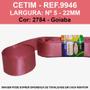 Imagem de FITA CETIM LISA SINIMBU 10MT REF.9946/22 MM/Nº5 -